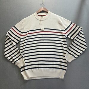 Lello Men's Striped Long Sleeve Pullover Sweater Size XL NWT